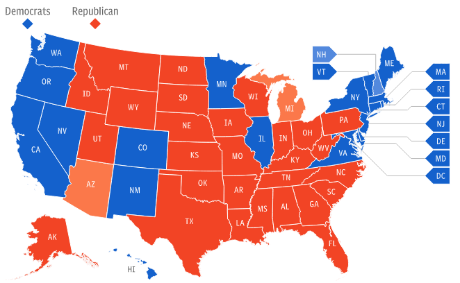 U.S.A. Elections 2016 results